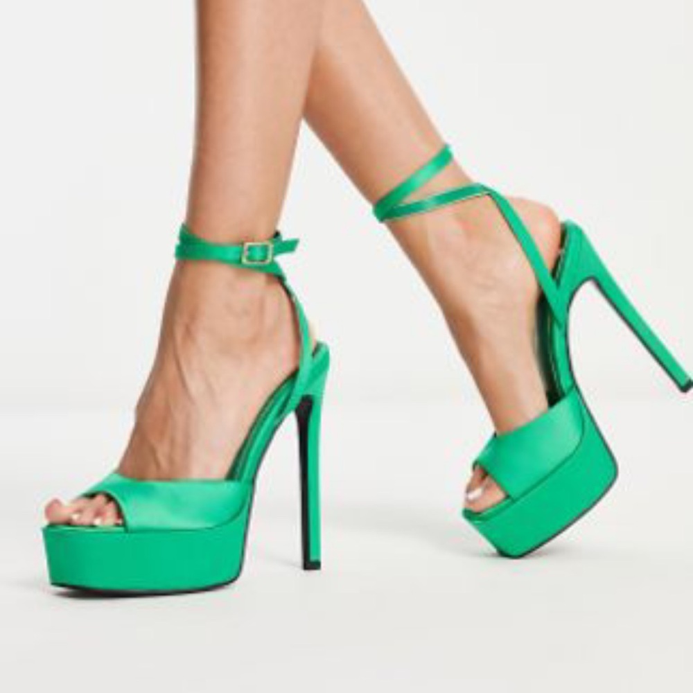 ASOS Vibrant Green Platform Heels